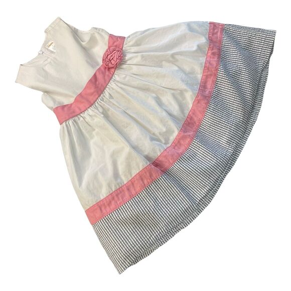 Gymboree Girls Girl's 4 White Pink Black Sleeveless Spring Summer Formal Dress - Picture 2 of 13
